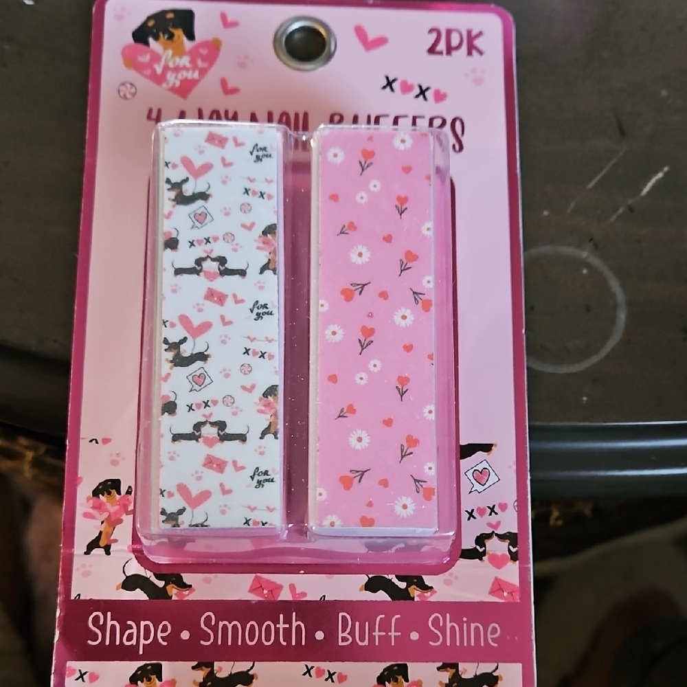 Nail Buffers - Pink and White